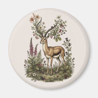 Hert met wilde bloem magneet
