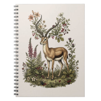 Hert met wilde bloem notitieboek