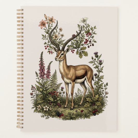 Hert met wilde bloem planner (Voorkant)