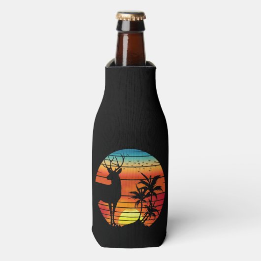 HERT RETRO ZONSONDERGANG FLESJESKOELER (Fles Voorkant)