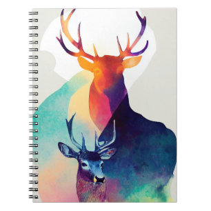 hert wilde Natuur dierlijke kleuren kunst schilder Notitieboek