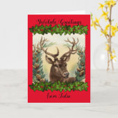 hert Yuletide Kaart (Gele Bloem)