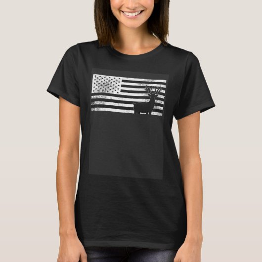 Herten Amerikaans Vlag Man Pa Hunter Camouflage H T-shirt (Voorkant)