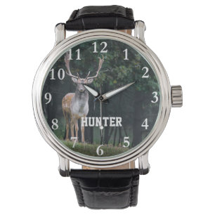 Herten Antler gepersonaliseerde jager horloge