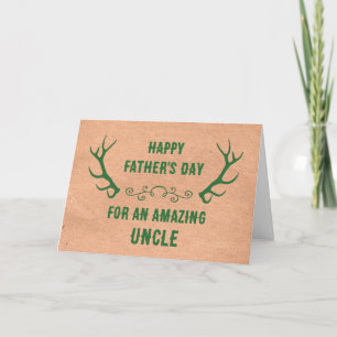 Herten Antlers Uncle Happy Vaderdag Kaart