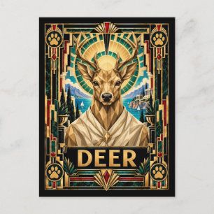 Herten, Art Deco Wildlife Briefkaart