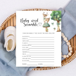 Herten baby shower - Baby Word Scramble spel