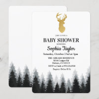 Herten Baby Shower Bos Boom Uitnodiging