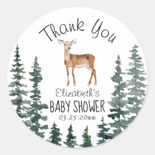 Herten Baby shower dank u Ronde Sticker