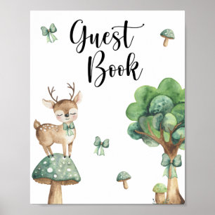 Herten Baby Shower - gast boek Poster