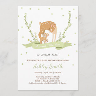 Herten baby shower uitnodiging Woodland Forest die
