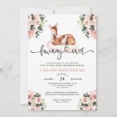 Herten Baby shower Waterverf Botanische Fawning Ov Kaart (Voorkant)