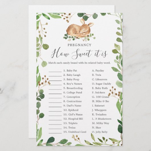 Herten Baby shower Zwangerschap Hoe lief het is sp (Voorkant / Achterkant)