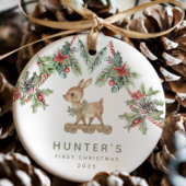 Herten Baby's eerste kerst Keramisch Ornament