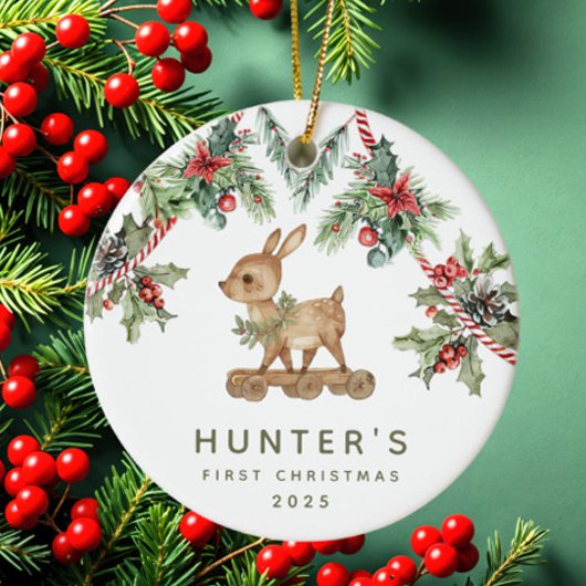 Herten Baby's eerste kerst Keramisch Ornament