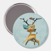 Herten Bambi Venado Bossen Aqua Magneet (Voorkant / Achterkant)