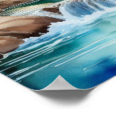 Herten bij Waterfall 3 Poster (Hoek)