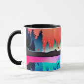 Herten bos berg aurora borealis mok (Links)