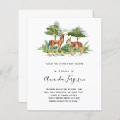 Herten bos budget baby shower uitnodiging (Voorkant / Achterkant)