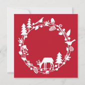 Herten Bos krans Kerstmis Feestdagenkaart (Achterkant)