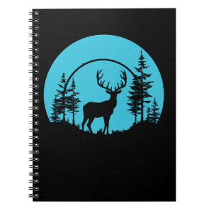 Herten Bos Natuur Buiten Wild Silhouet Notitieboek