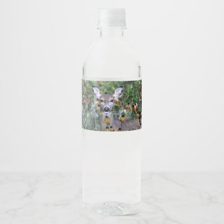 Herten browsen na de vorst waterfles etiket