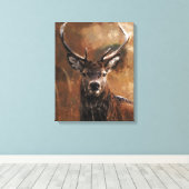 Herten canvasprint canvas afdruk (Insitu (Houten vloer))