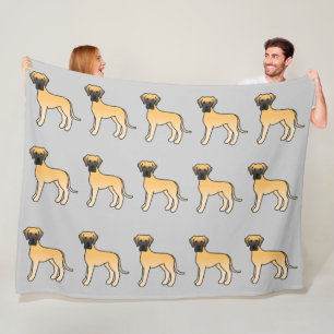 Herten Coat Dog Great Danes Patroon Op Grijs Fleece Deken
