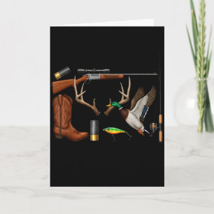 Herten Eend Vis Jagen Hallo Jachtseizoen Christ Kaart