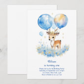 Herten eerste verjaardag uitnodiging (Voorkant / Achterkant)