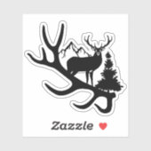 Herten Eland Jagen Buiten  Uitknip Sticker (Vel)