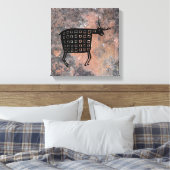 Herten/Elk, mimbres Pottery Design Canvas Afdruk (Insitu (Slaapkamer))