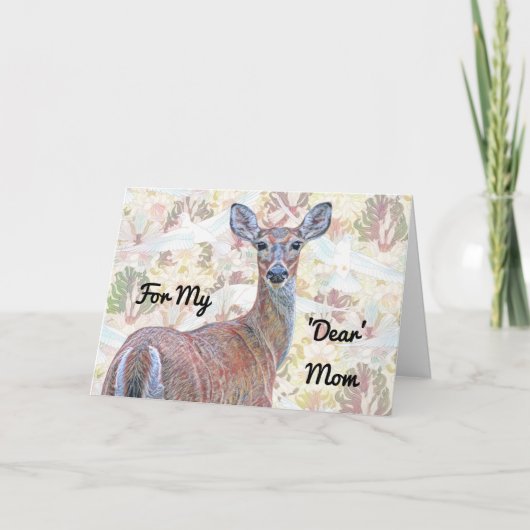 Herten en Duif Patroon Moederdag kaart (Voorkant)