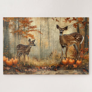  herten en fawn herfstblad 20x30 legpuzzel