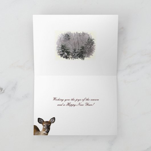 Herten en Frosty Hills seizoenen Feestdagen Kaart (Binnen)