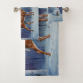 Herten en Gelukkige Sneeuwman Winter Vakantie Scèn Bad Handdoek (Insitu)