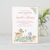 Herten en vrienden baby shower kaart (Staand voorkant)