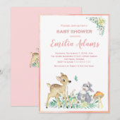 Herten en vrienden baby shower kaart (Voorkant / Achterkant)