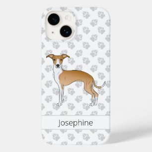 Herten- en witte Italiaanse Windhond met aangepast Case-Mate iPhone 14 Hoesje