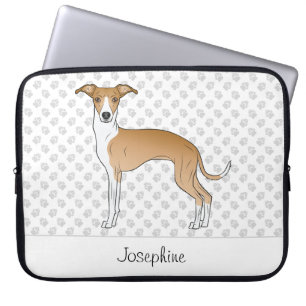 Herten- en witte Italiaanse Windhond met aangepast Laptop Sleeve