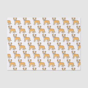 Herten en witte Staffie Mopshond Patroon Tissuepapier