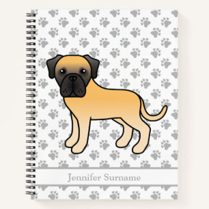 Herten Engelse Mastiff Schattige Cartoon Hond & Te Notitieboek