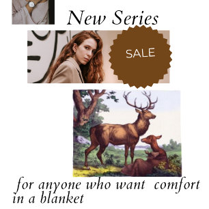 Herten familie bos fleece deken