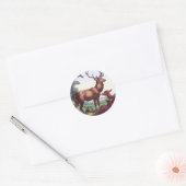 Herten familie  ronde Sticker (Envelop)