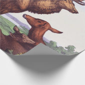 Herten familie  verjaardag cadeaupapier (Hoek)