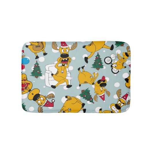 Herten feestelijk: Kerstmis patroon ontwerp Badmat (Voorkant)