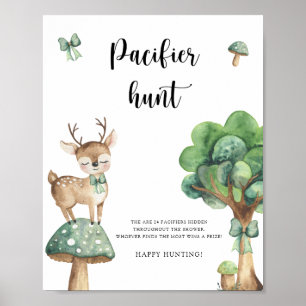 Herten - fopspeen jacht baby shower spel poster
