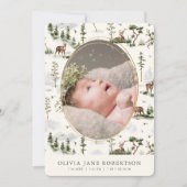 Herten Forest Mountain Geboorte Aankondiging (Voorkant)