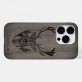Herten - gegraveerd hout - gepersonaliseerde houte Case-Mate iPhone case (Achterkant (horizontaal))