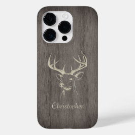 Herten - Gegraveerd hout - Gepersonaliseerde houte Case-Mate iPhone 14 Pro Hoesje